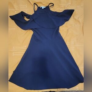 She and Sky One Shoulder Navy Dress